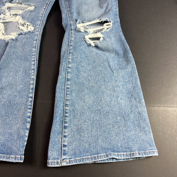 American Eagle Jeans Women's 32x27* Super High Rise Flare Blue Denim Tag 14 S - Picture 3 of 16